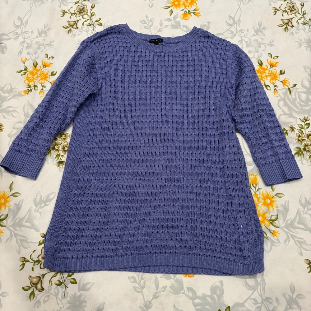 Talbots Size S Periwinkle Textured Knit Sweater